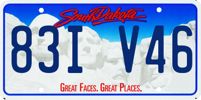 SD license plate 83IV46