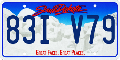 SD license plate 83IV79