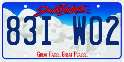 SD license plate 83IW02
