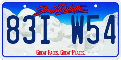 SD license plate 83IW54
