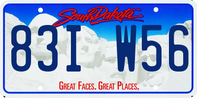 SD license plate 83IW56