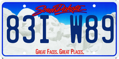 SD license plate 83IW89