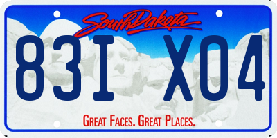SD license plate 83IX04