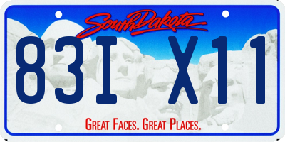 SD license plate 83IX11