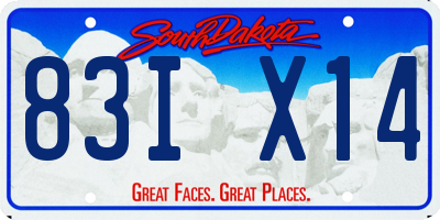 SD license plate 83IX14
