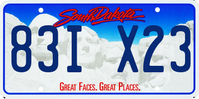 SD license plate 83IX23