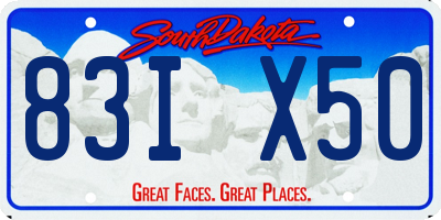 SD license plate 83IX50