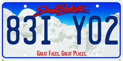 SD license plate 83IY02