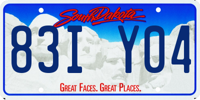 SD license plate 83IY04