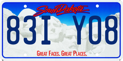 SD license plate 83IY08