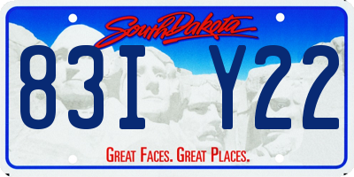 SD license plate 83IY22