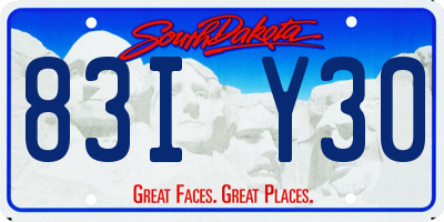 SD license plate 83IY30