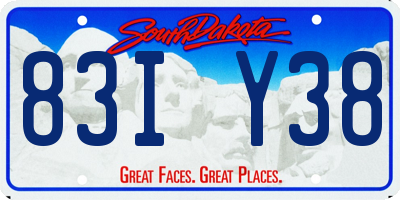 SD license plate 83IY38