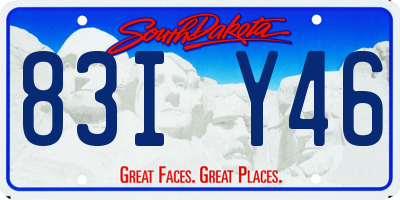 SD license plate 83IY46