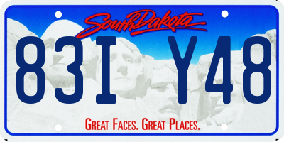 SD license plate 83IY48