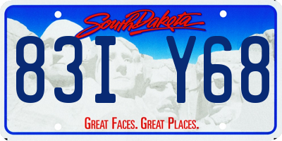 SD license plate 83IY68