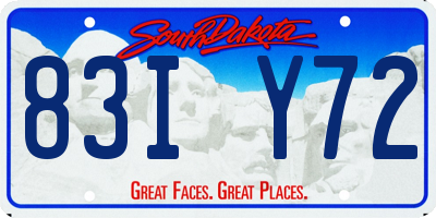 SD license plate 83IY72