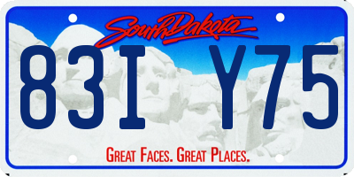 SD license plate 83IY75