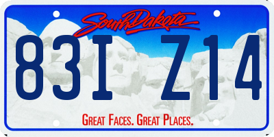SD license plate 83IZ14