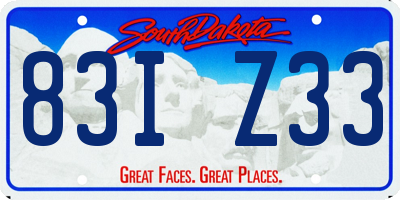 SD license plate 83IZ33