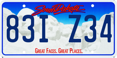 SD license plate 83IZ34