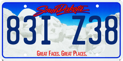 SD license plate 83IZ38