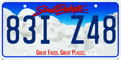 SD license plate 83IZ48