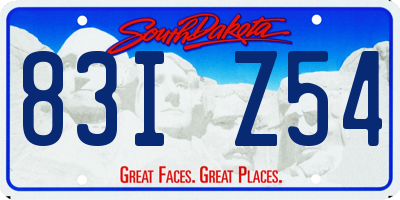 SD license plate 83IZ54