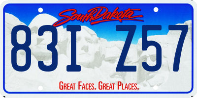 SD license plate 83IZ57