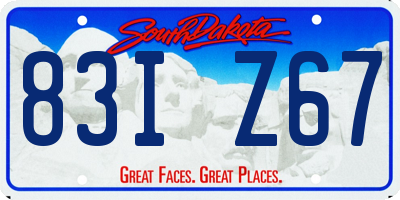 SD license plate 83IZ67