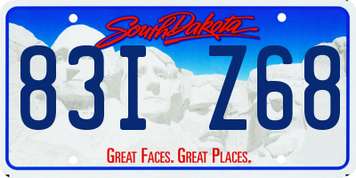 SD license plate 83IZ68