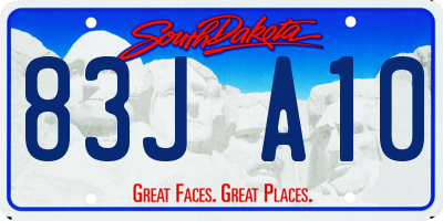 SD license plate 83JA10