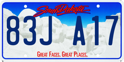 SD license plate 83JA17