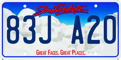 SD license plate 83JA20