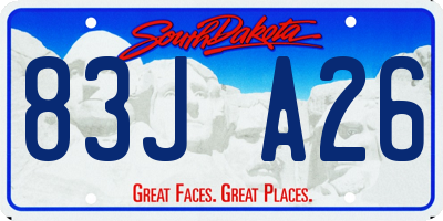 SD license plate 83JA26