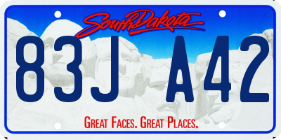 SD license plate 83JA42