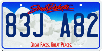 SD license plate 83JA82