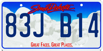 SD license plate 83JB14