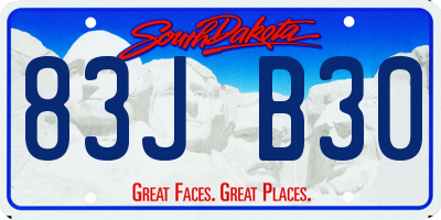 SD license plate 83JB30