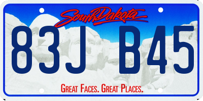 SD license plate 83JB45
