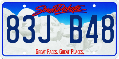 SD license plate 83JB48