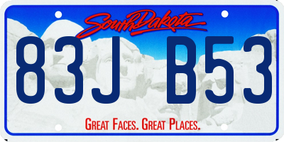 SD license plate 83JB53