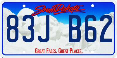 SD license plate 83JB62