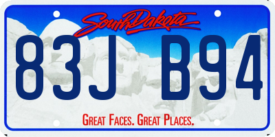 SD license plate 83JB94