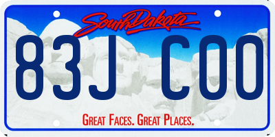 SD license plate 83JC00