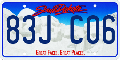 SD license plate 83JC06