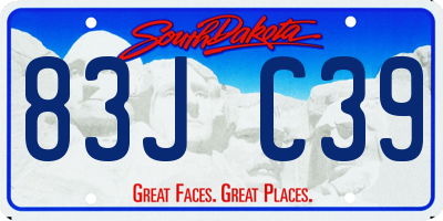 SD license plate 83JC39