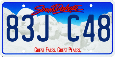SD license plate 83JC48
