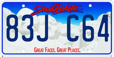 SD license plate 83JC64