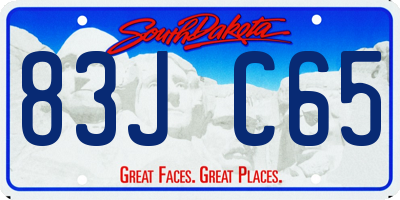 SD license plate 83JC65